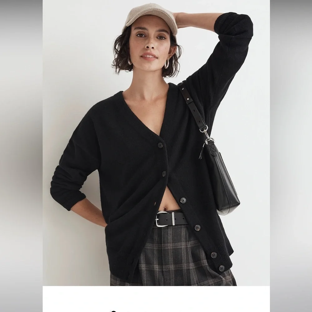 Madewell V-Neck Relaxed Cardigan black size XS new - Picture 4 of 8